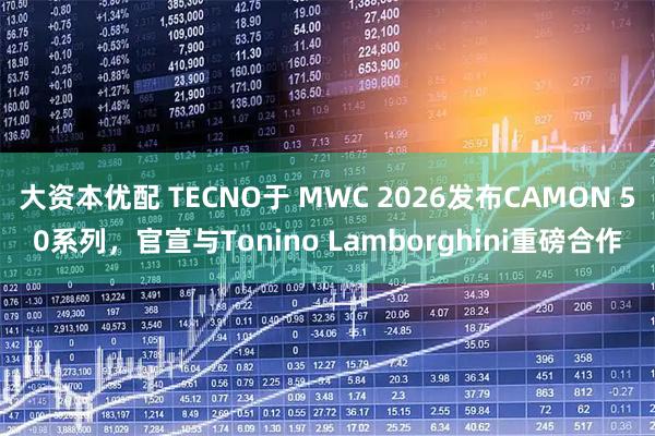 大资本优配 TECNO于 MWC 2026发布CAMON 50系列，官宣与Tonino Lamborghini重磅合作