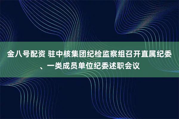 金八号配资 驻中核集团纪检监察组召开直属纪委、一类成员单位纪委述职会议