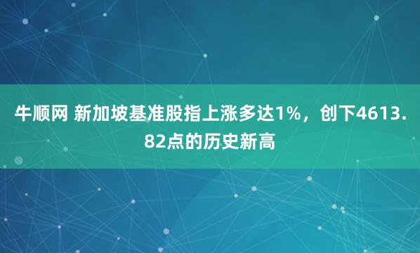 牛顺网 新加坡基准股指上涨多达1%，创下4613.82点的历史新高