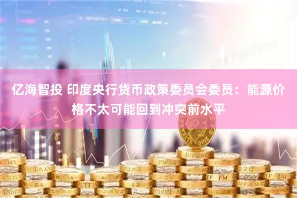 亿海智投 印度央行货币政策委员会委员：能源价格不太可能回到冲突前水平