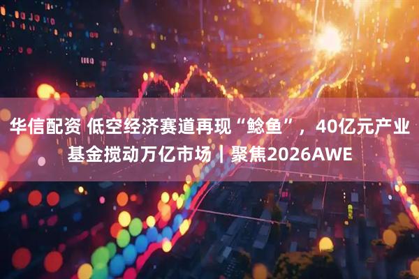 华信配资 低空经济赛道再现“鲶鱼”，40亿元产业基金搅动万亿市场｜聚焦2026AWE