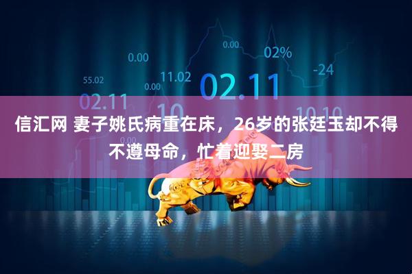 信汇网 妻子姚氏病重在床，26岁的张廷玉却不得不遵母命，忙着迎娶二房