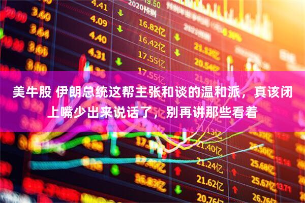 美牛股 伊朗总统这帮主张和谈的温和派,真该闭上嘴少出来说话了,别再讲那些看着